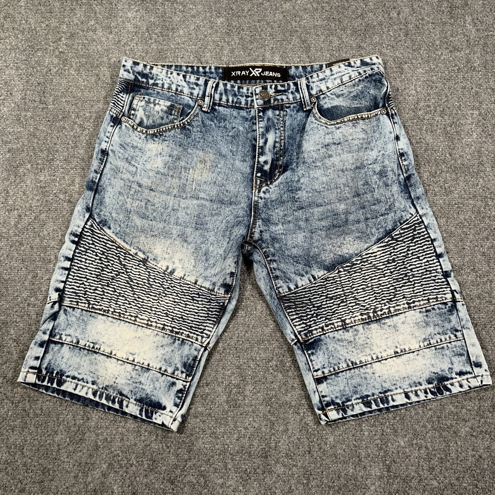 Xray Jean Shorts Mens 34 Embellished Distressed Skateboard Y2K‎ Hip Hop Ganster